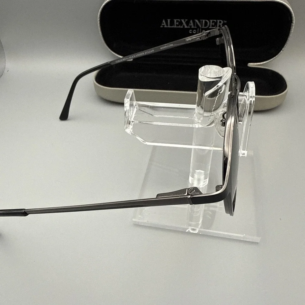 Colours by Alexander Julian Authentic Morricone Sunglasses Black Round GreenLens
